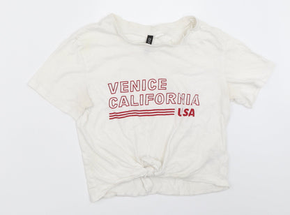 H&M Womens White   Basic T-Shirt Size XS