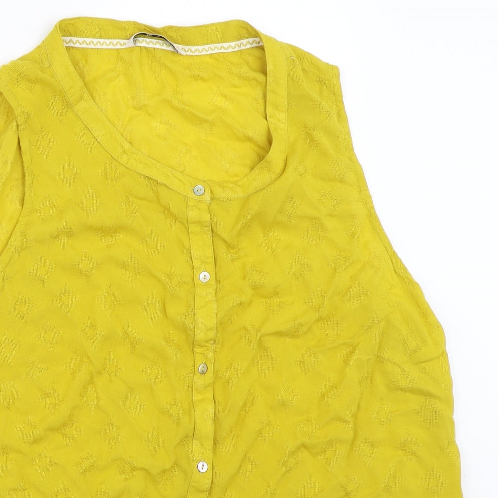 TU Womens Yellow   Basic Button-Up Size 16