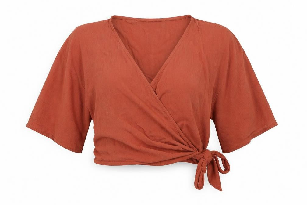 Iisla & Bird Womens Orange   Cropped Blouse Size 6