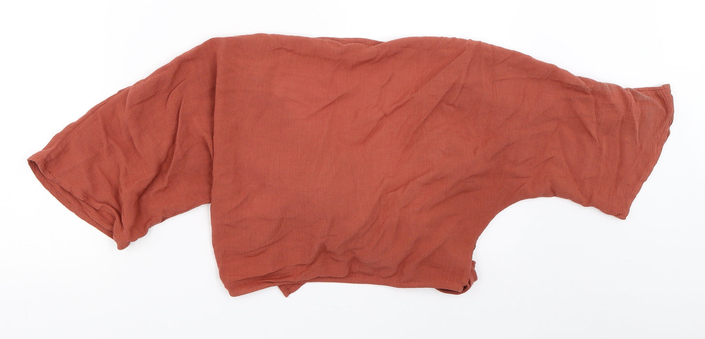 Iisla & Bird Womens Orange   Cropped Blouse Size 6