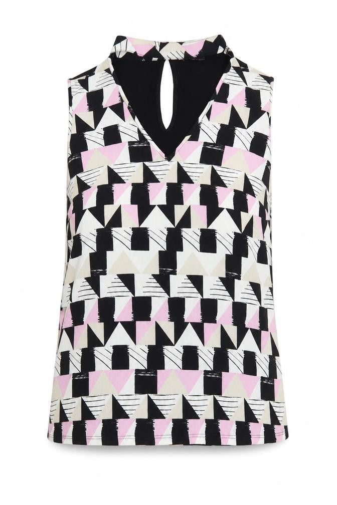 Matalan Womens Multicoloured Geometric  Basic Blouse Size 12
