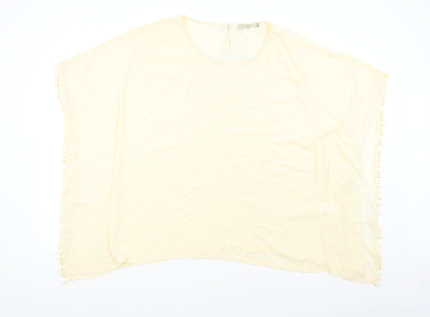 Anany Womens Beige   Basic Blouse Size M