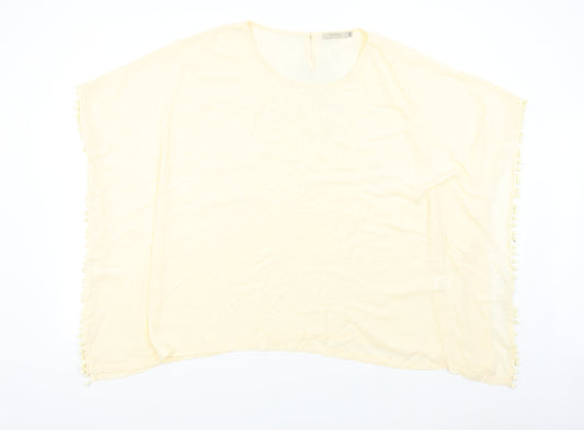 Anany Womens Beige   Basic Blouse Size M