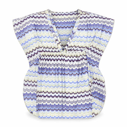 Elif Womens Blue Geometric  Basic Blouse Size S