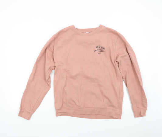 Just Hoods Womens Pink   Pullover Sweatshirt Size M