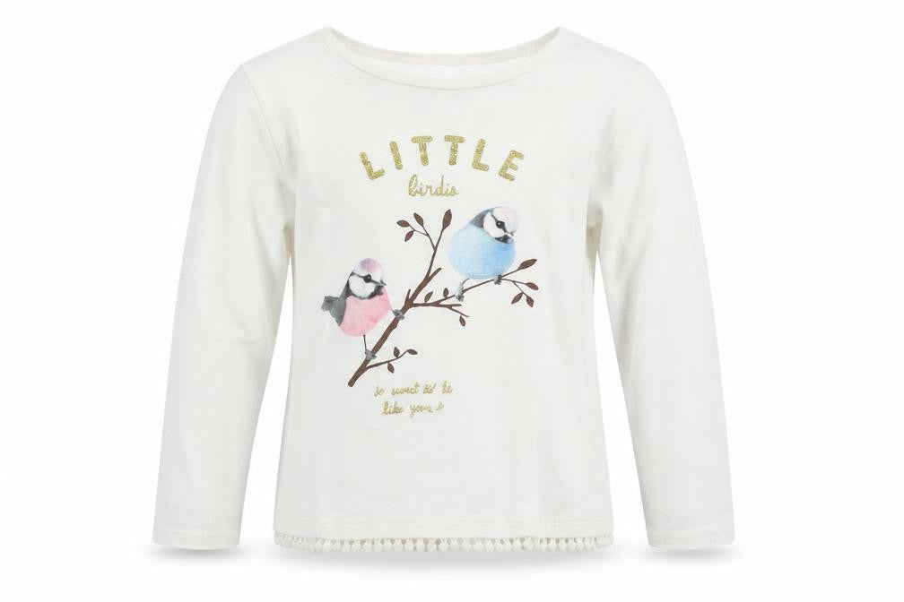 H&M Girls White   Basic T-Shirt Size 4 Years  - Birds
