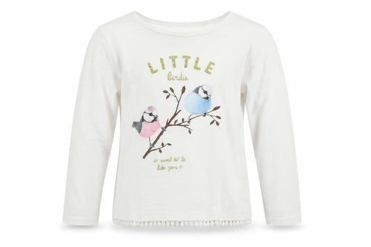 H&M Girls White   Basic T-Shirt Size 4 Years  - Birds