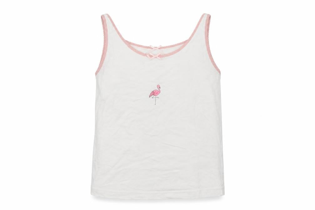 George Girls White   Basic Tank Size 4-5 Years  - Flamingo