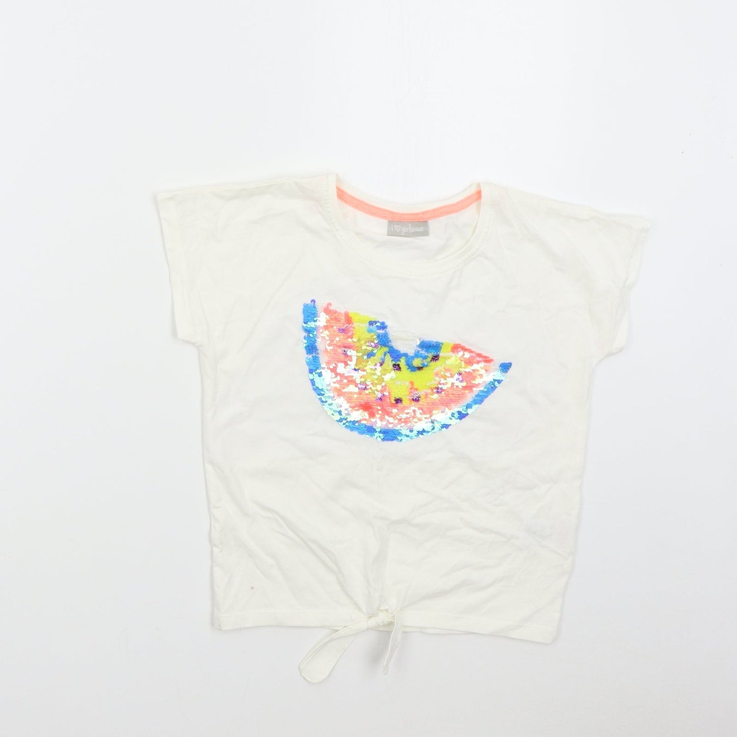Matalan Girls White   Basic T-Shirt Size 9 Years
