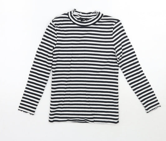 George Girls White Striped  Pullover Jumper Size 6-7 Years