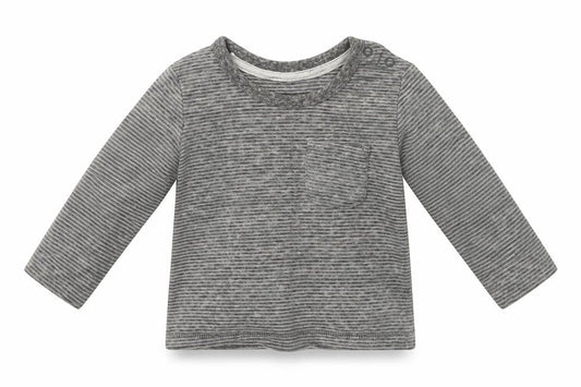 George Baby Grey Striped  Basic T-Shirt Size 0-3 Months
