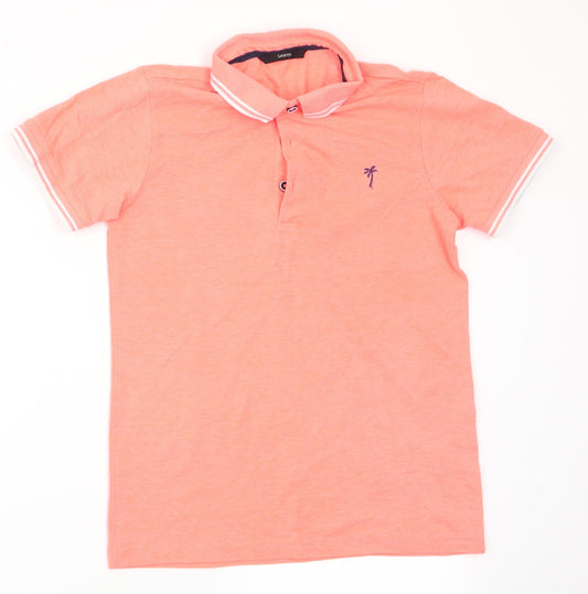 George Girls Orange   Basic Polo Size 10-11 Years  - Palm Tree Logo