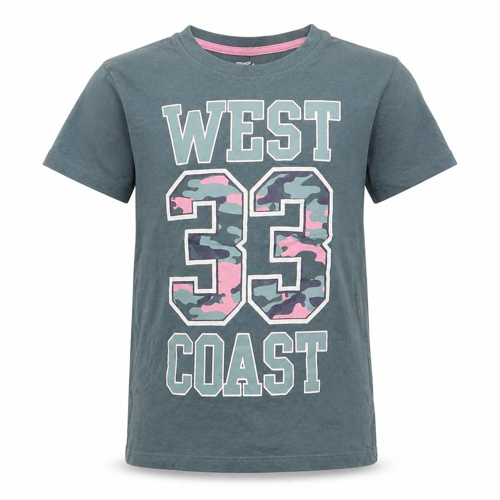 Pep & Co Girls Green   Basic T-Shirt Size 6-7 Years  - West 33 Coast