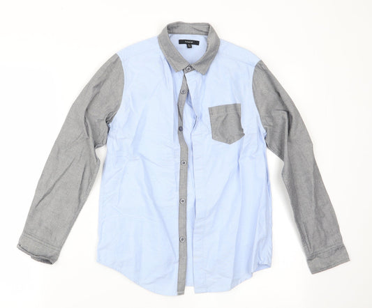 Autograph Boys Blue Colourblock  Basic Button-Up Size 10-11 Years  - dress shirt