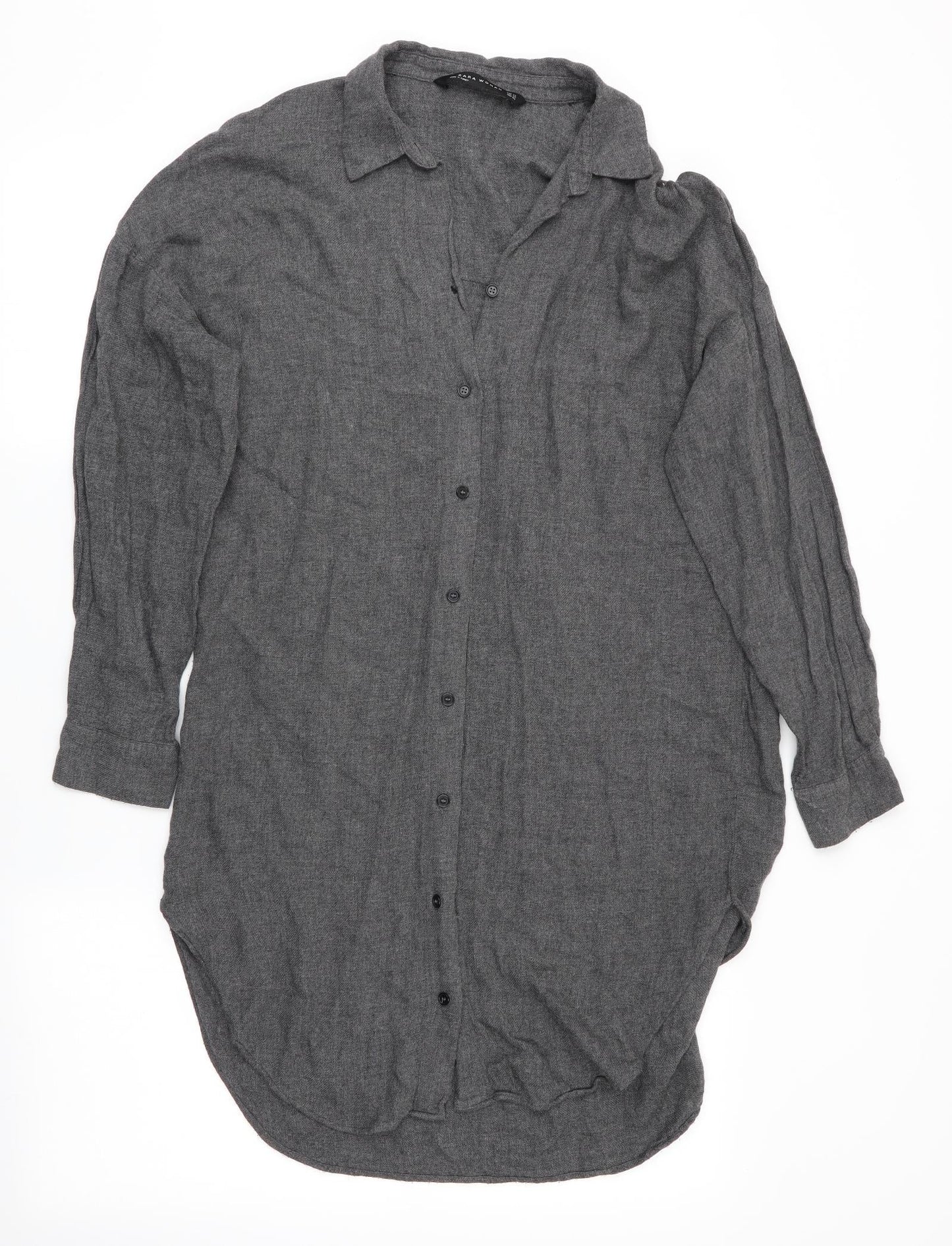 Zara Womens Grey   Shirt Dress  Size 4