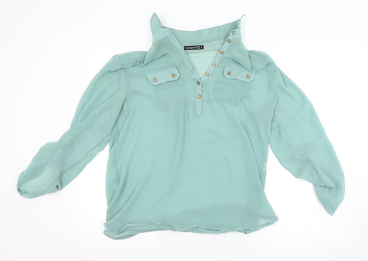 Atmosphere Womens Green   Basic Button-Up Size 12