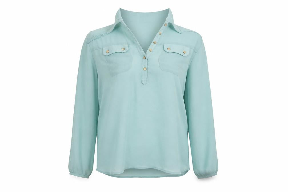 Atmosphere Womens Green   Basic Button-Up Size 12