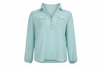 Atmosphere Womens Green   Basic Button-Up Size 12
