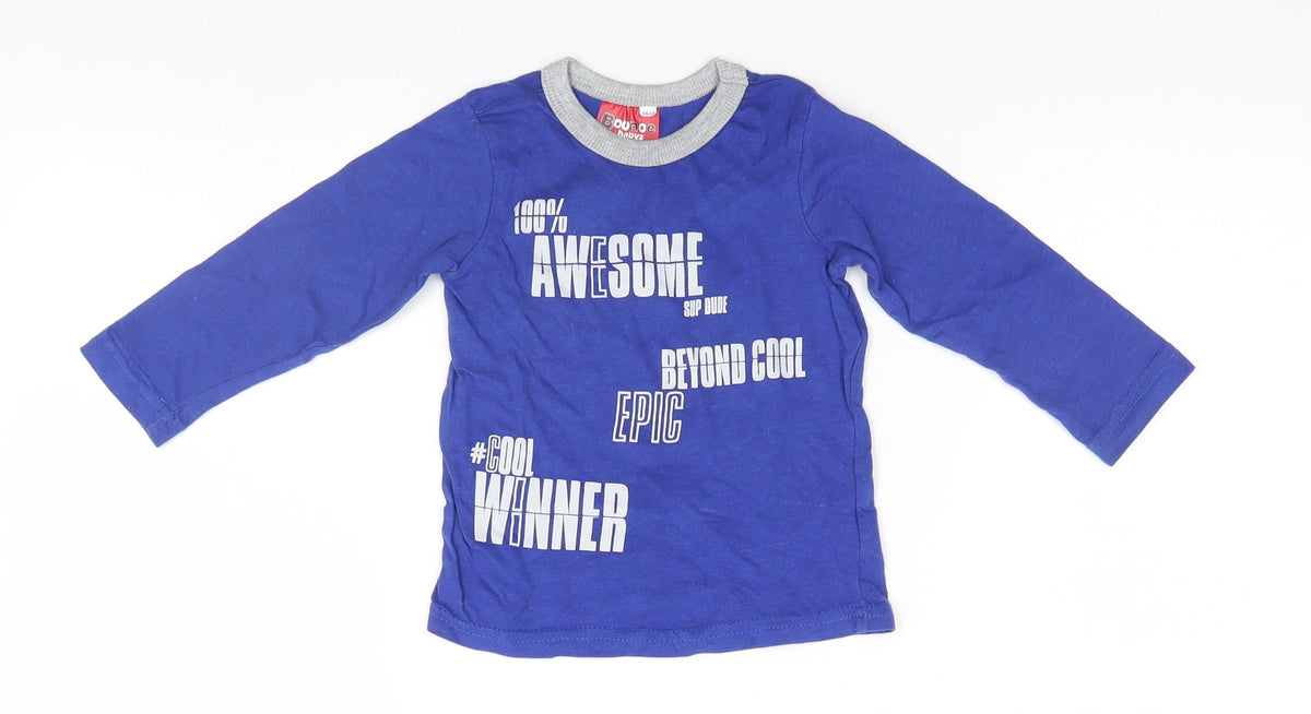 Bounce Girls Blue   Basic T-Shirt Size 18-24 Months
