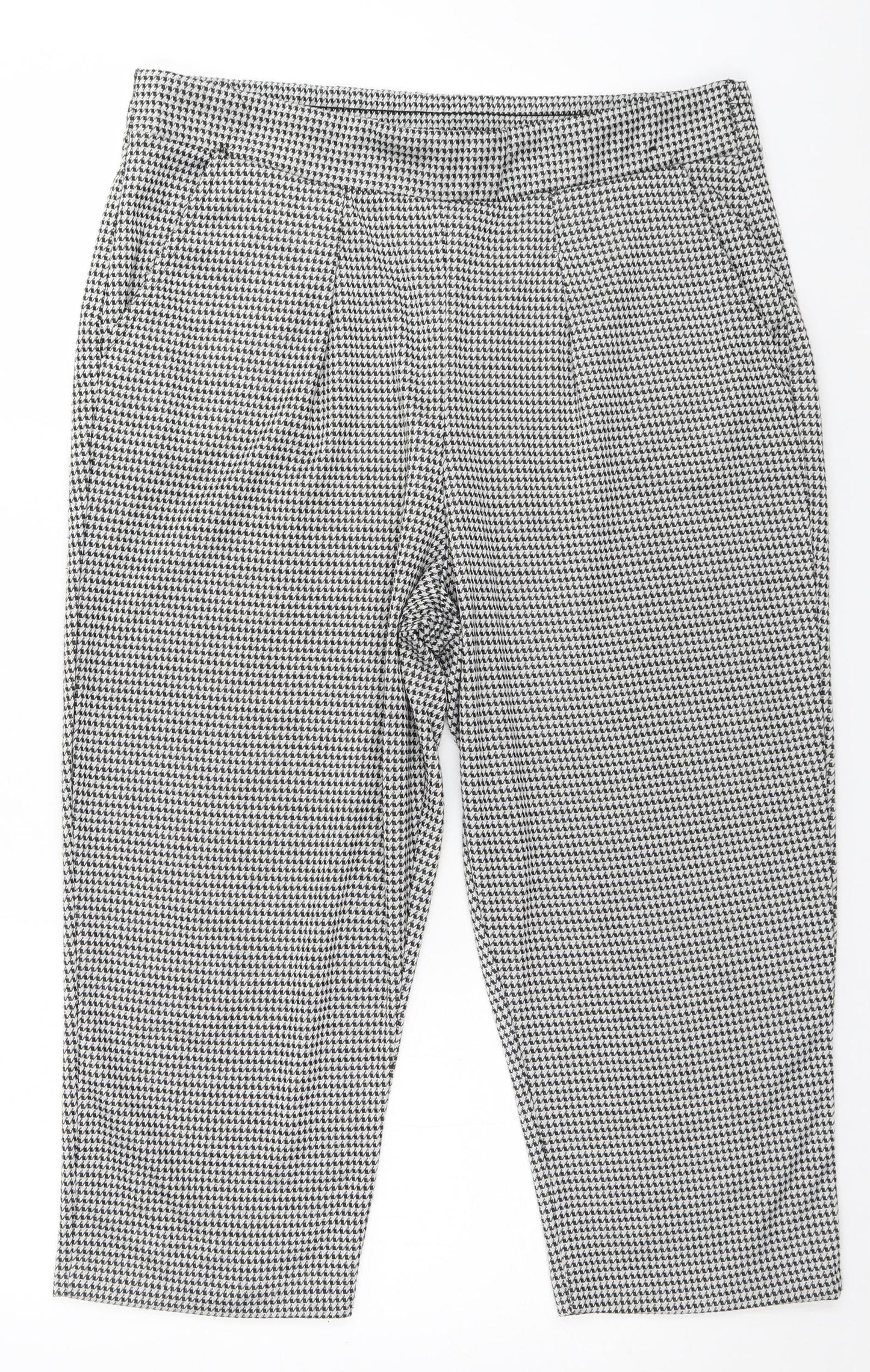 Image Womens White Houndstooth  Trousers  Size 40 L20 in