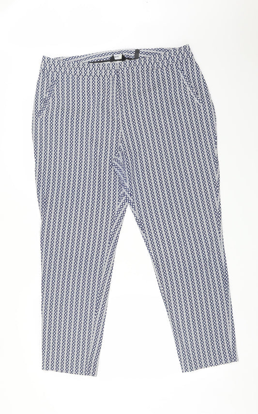 LABEL BE Womens Multicoloured Geometric  Trousers  Size 16 L26 in