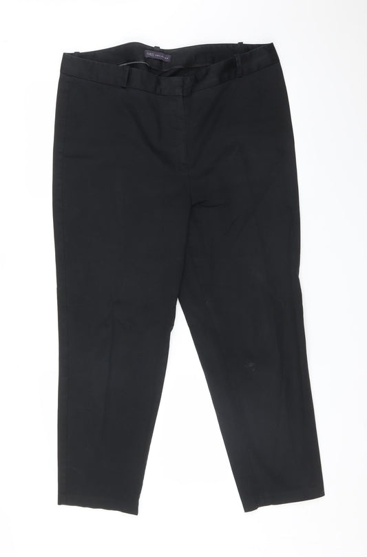 M&S Womens Black   Trousers  Size 16 L24 in