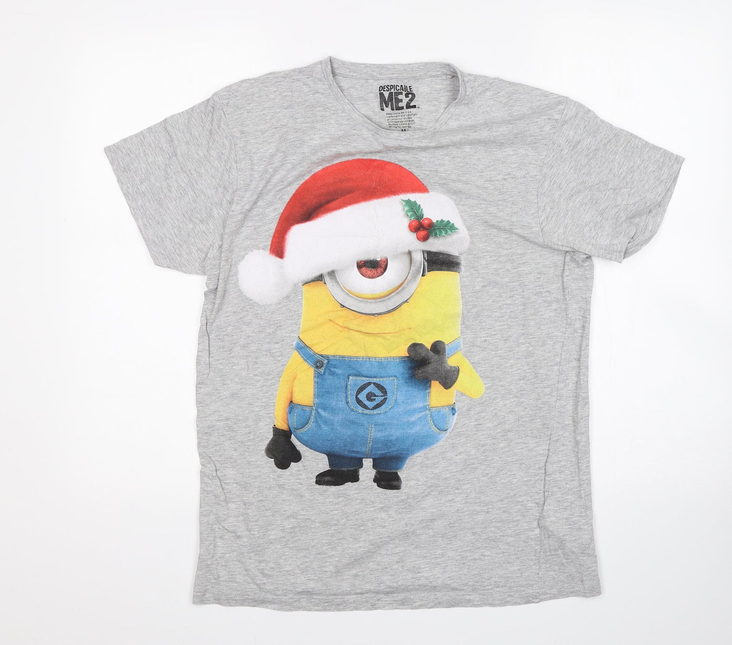Cedar Wood State Mens Grey    T-Shirt Size M  - Minions Christmas