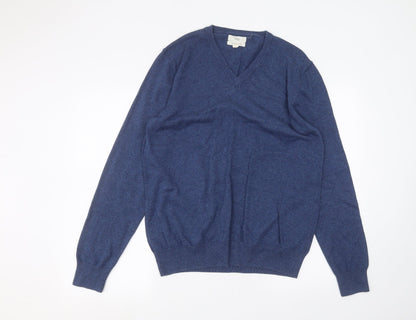 Preloved Marks and Spencer Mens Blue   Pullover Jumper Size L - Front