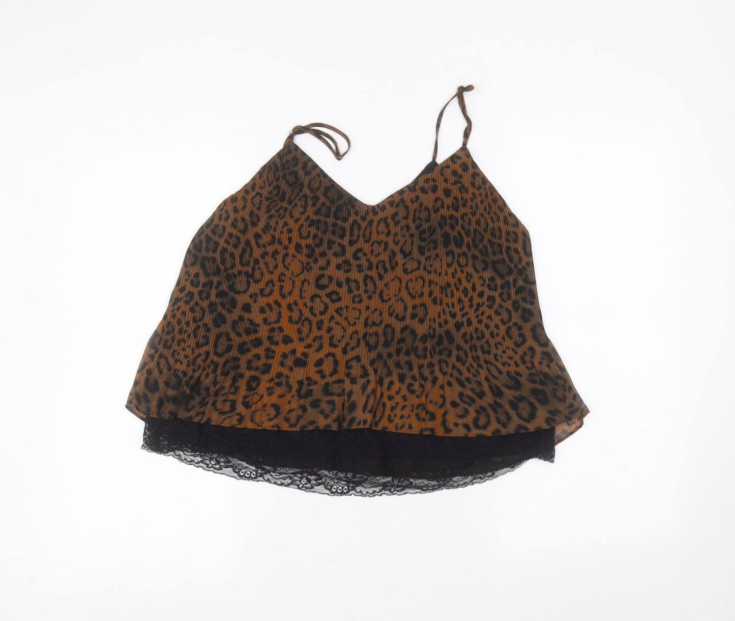 Zara Womens Brown Animal Print  Basic T-Shirt Size S