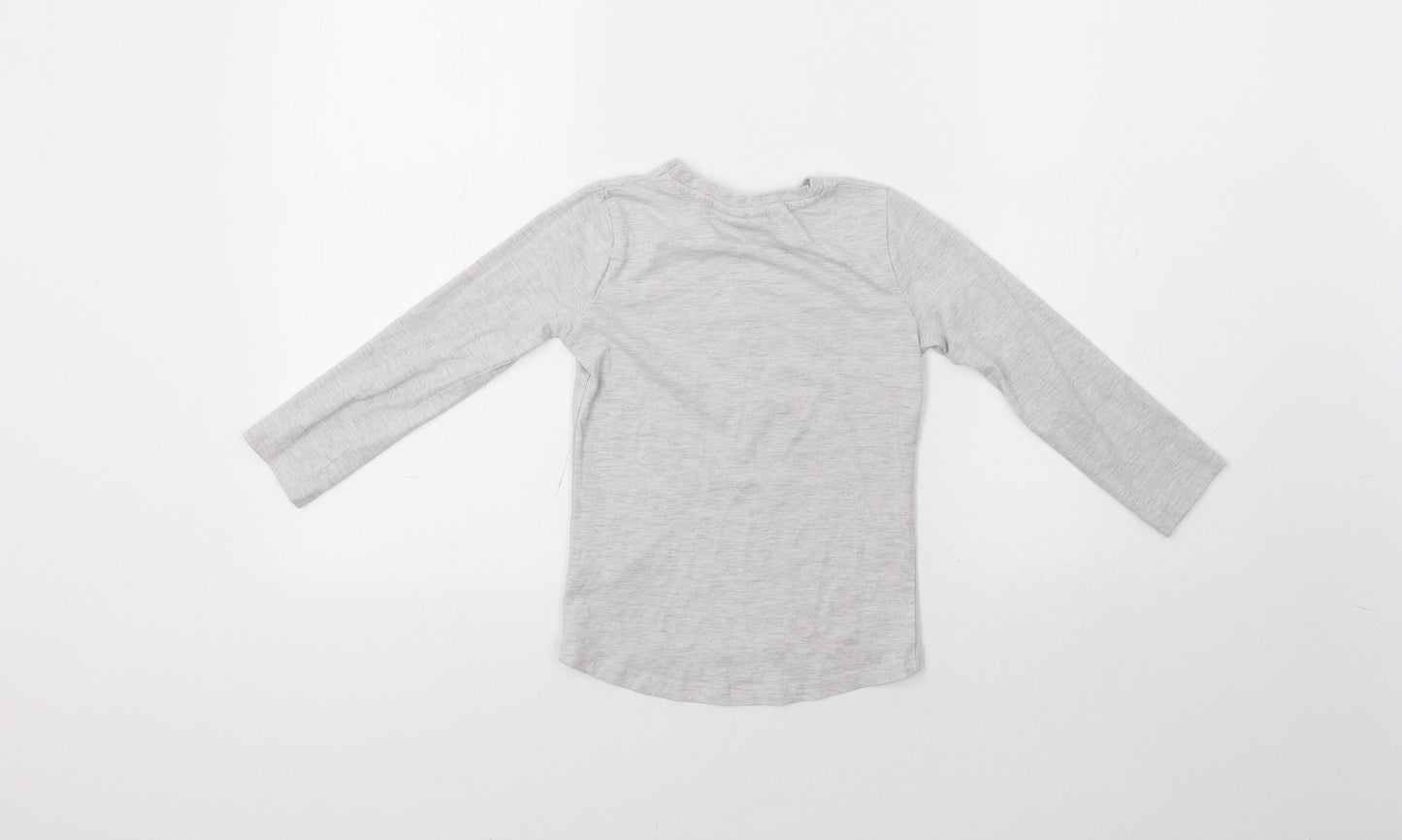 Disney Girls Grey   Basic Polo Size 5-6 Years  - Cat