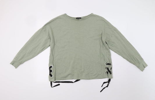 Pep&Co Womens Green   Pullover Sweatshirt Size 14  - Laced