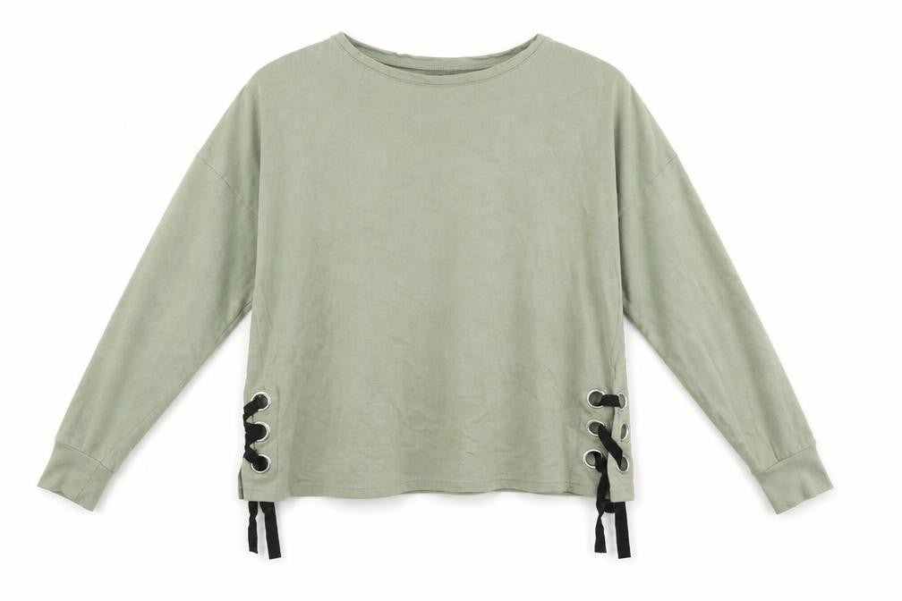Pep&Co Womens Green   Pullover Sweatshirt Size 14  - Laced
