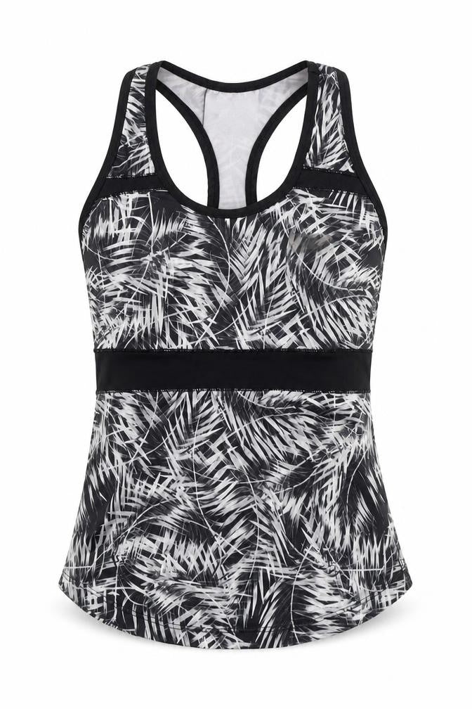 USA Pro Girls Black Geometric  Jersey Tank Size 9-10 Years