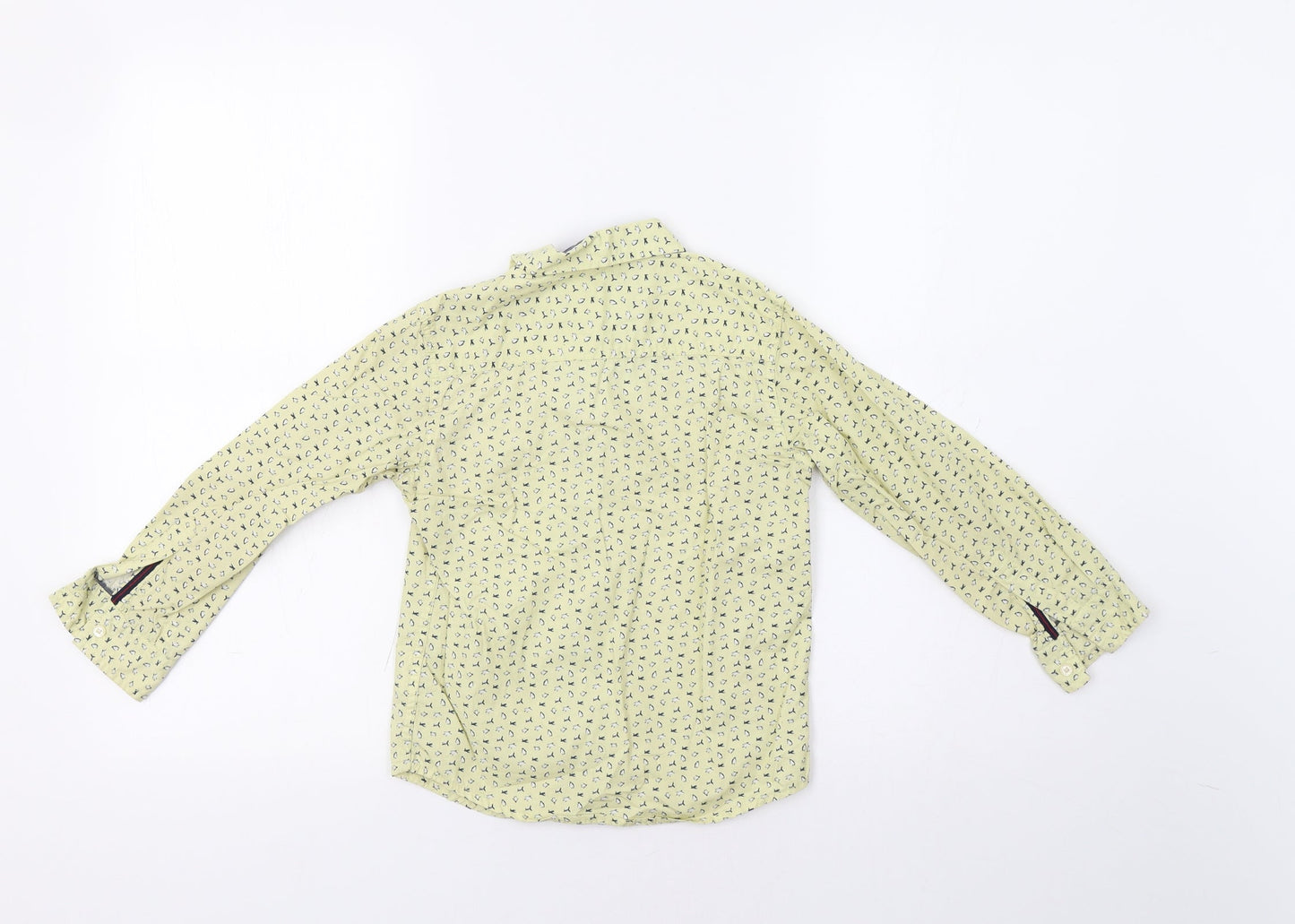 Pink & Blue Boys Yellow   Basic Button-Up Size 5-6 Years  - Penguin Print