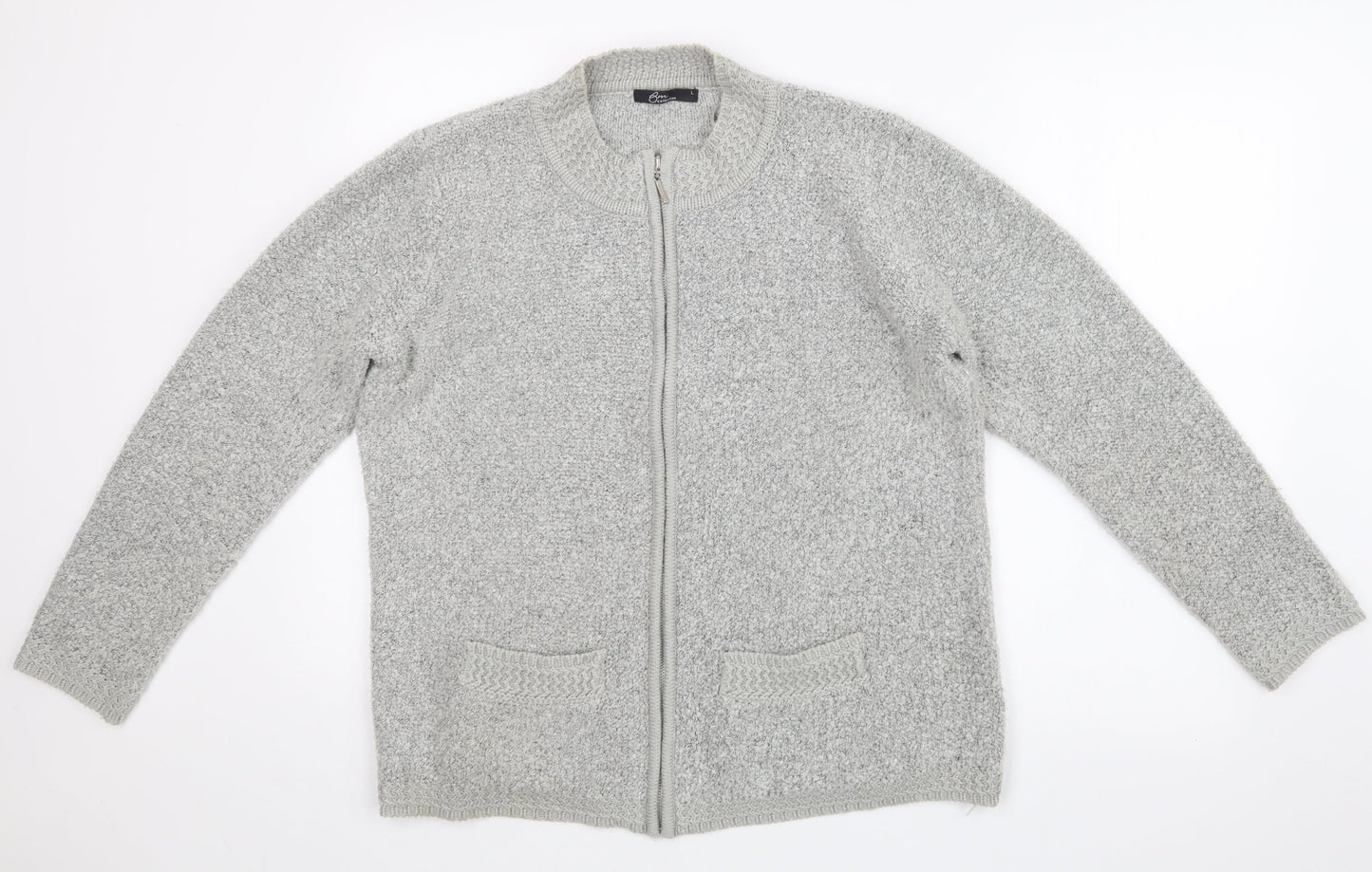 BM Womens Grey   Full Zip Jumper Size L