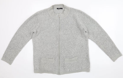 Bonmarché Womens Grey Full Zip Jumper Size L