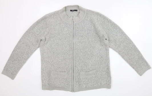 BM Womens Grey   Full Zip Jumper Size L