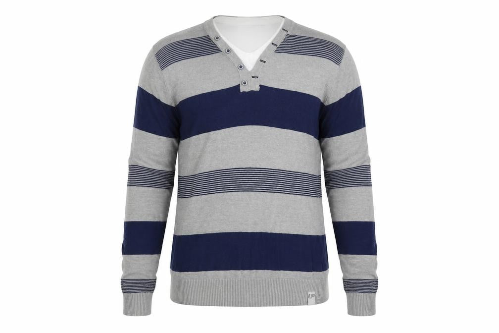 Loyalty & Faith Mens Multicoloured Striped  Pullover Jumper Size L
