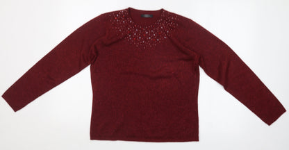Bonmarché Womens Red Pullover Jumper Size S