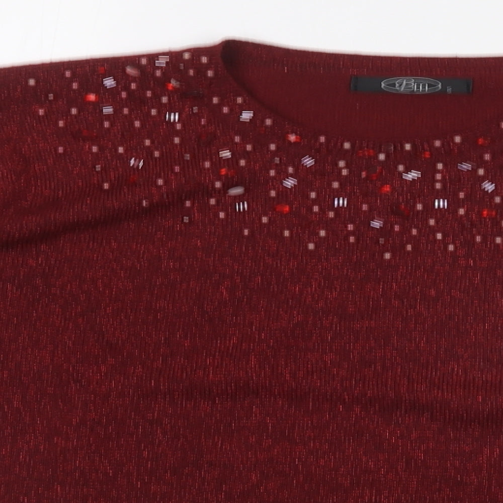 BM Womens Red   Pullover Jumper Size S