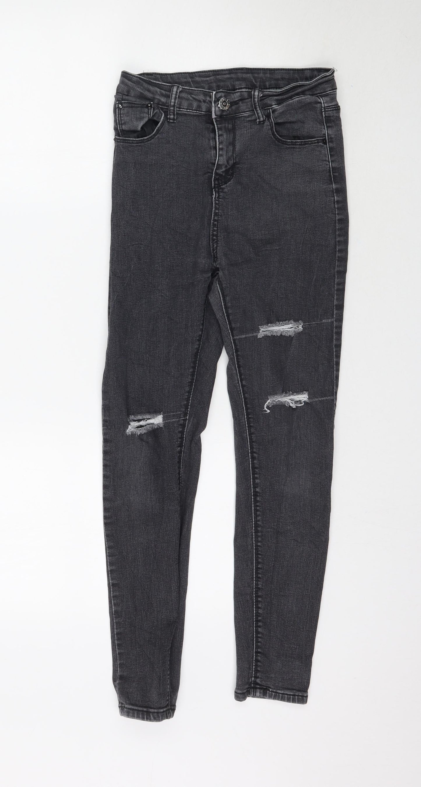 Preworn Womens Grey  Denim Skinny Jeans Size 26 L26 in