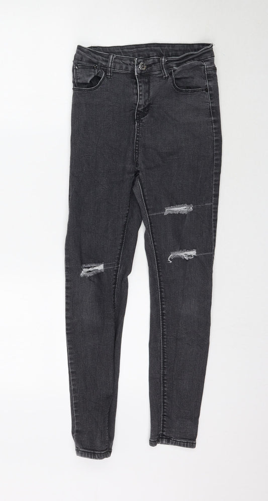 Preworn Womens Grey  Denim Skinny Jeans Size 26 L26 in