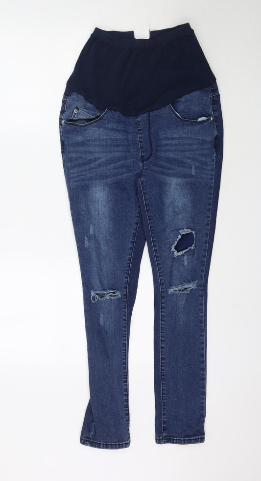 Preloved Boohoo Womens Blue  Denim Skinny Jeans Size 10 L29 in - Front