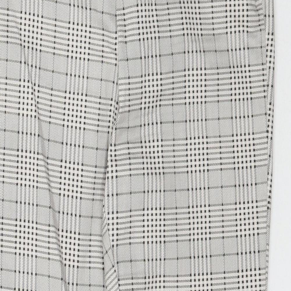 H&M Womens Grey Plaid  Trousers  Size 10 L27 in