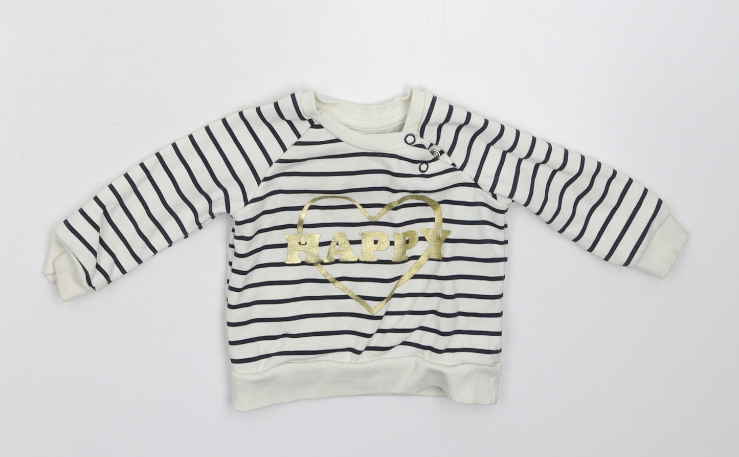 Primark Baby White Striped  Pullover Jumper Size 3-6 Months