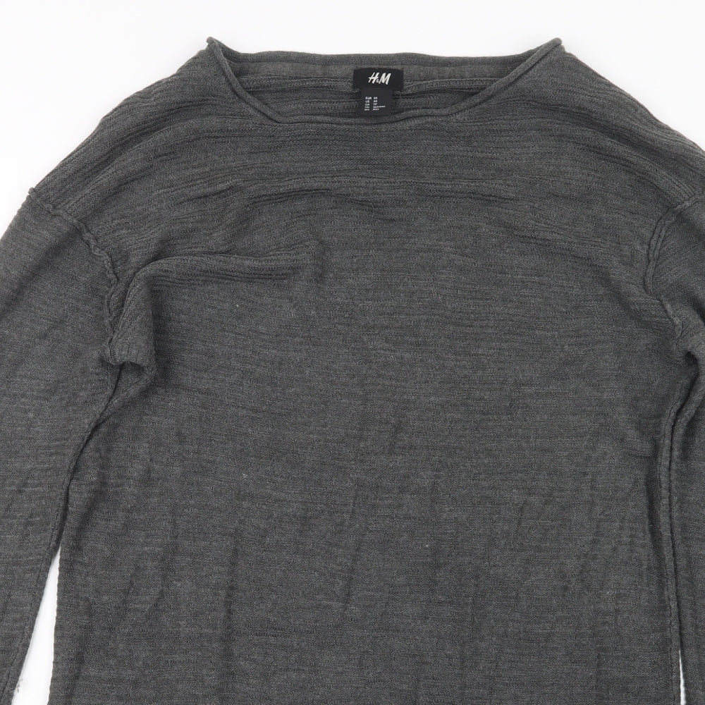 H&M Womens Grey  Knit Pullover Jumper Size XS