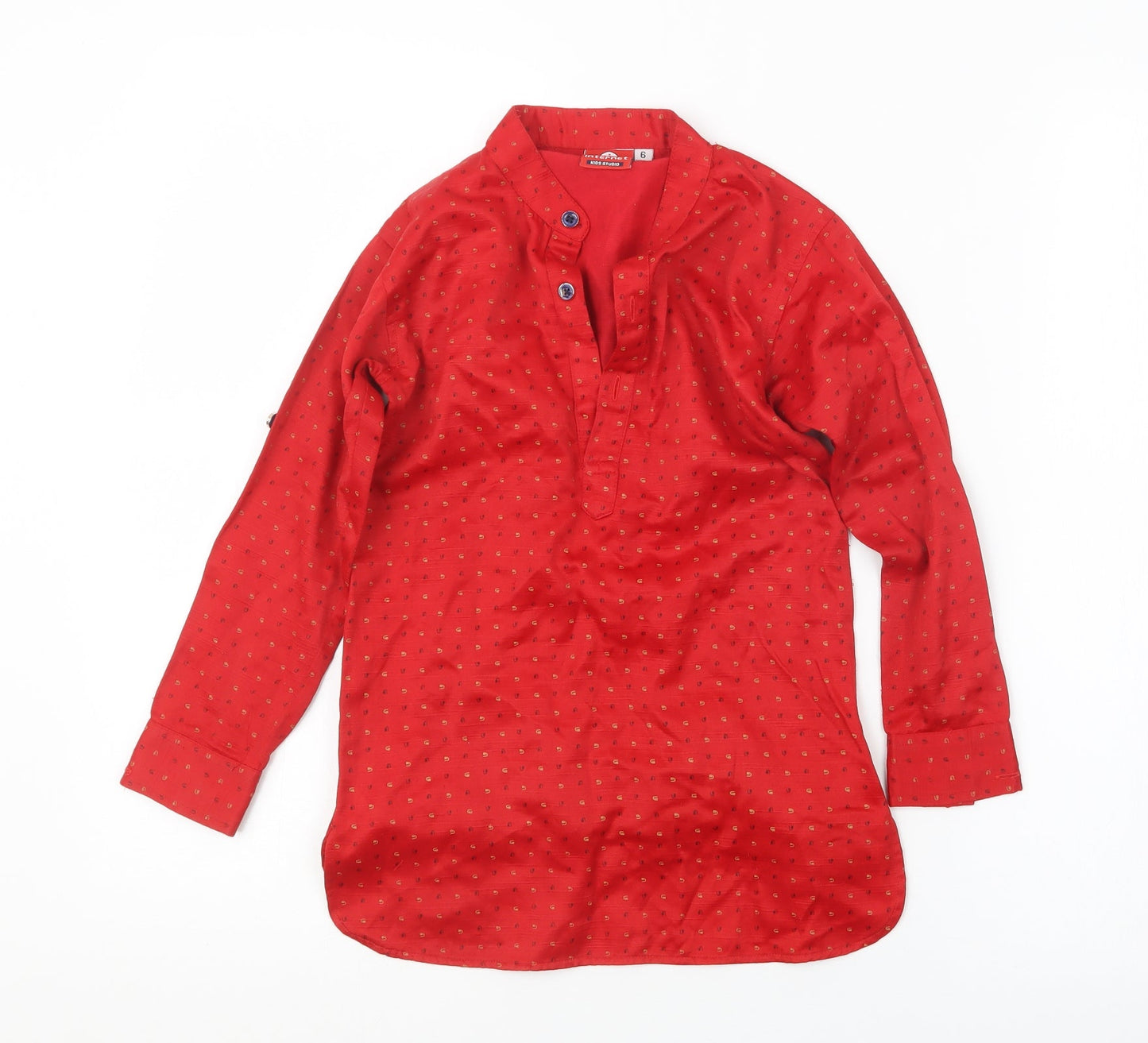 Internet Boys Red Geometric  Basic T-Shirt Size 6 Years