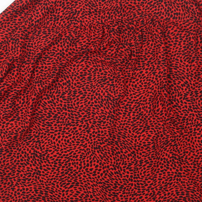H&M Womens Red Geometric  Basic Button-Up Size M