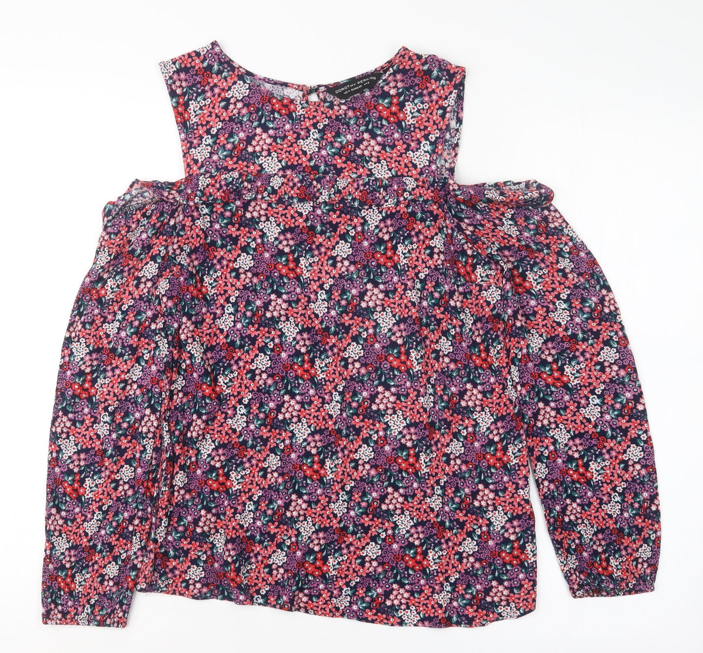 Dorothy Perkins Womens Purple Floral  Basic Blouse Size 8