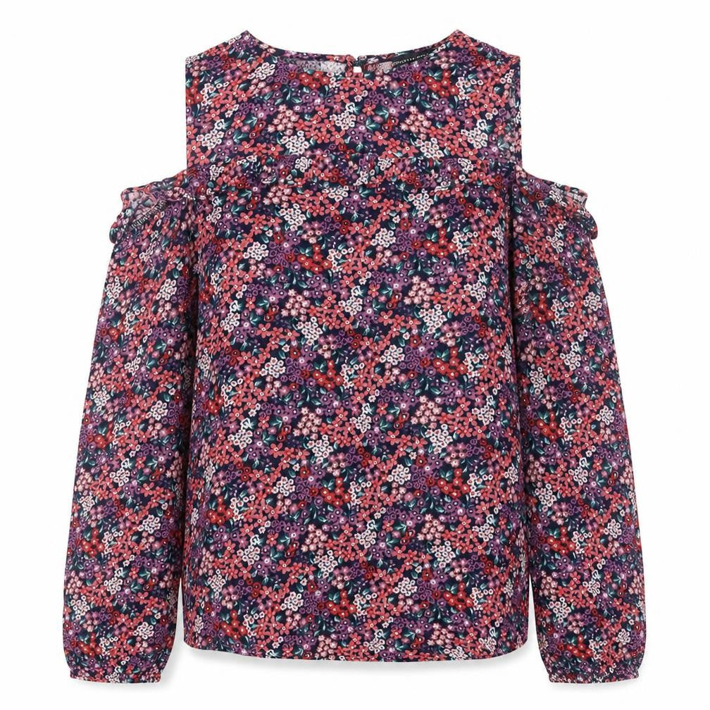 Dorothy Perkins Womens Purple Floral  Basic Blouse Size 8